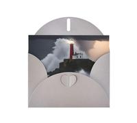 Biglietti regalo con stampa faro in tempesta, biglietti di compleanno unisex, biglietti di ringraziamento con buste