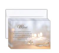 Biglietti ringraziamento lutto - Set di 5 biglietti + 50 buste bianche, condoglianze, morti ossessanti o funerali, carta opaca di qualità, formato cartolina (14,8 x 10,5 cm), design sobrio ed elegante