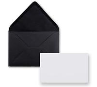 Biglietti singoli con busta, DIN A8, 7,1 x 4,5 cm, con buste formato C8, 7,6 x 5,2 cm, con chiusura da inumidire 25 Set 39 - nero.