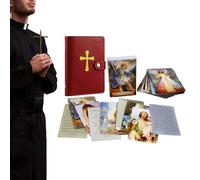 Biglietti tascabili cattolici, 54 pezzi ricordo devozionale, carte religiose cattoliche con supporto, per viaggi, camera da , comodino, famiglia, , collezionisti