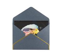 Biglietti vuoti con buste, motivo: aquila patriottica, con buste, da inviare ad un amico intimo