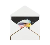 Biglietti vuoti con buste, motivo: aquila patriottica, con buste, da inviare ad un amico intimo