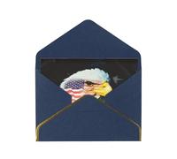 Biglietti vuoti con buste, motivo: aquila patriottica, con buste, da inviare ad un amico intimo