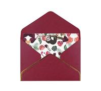 Biglietti vuoti con buste, motivo: bradipo nella giungla tropicale rosa, con buste, da inviare ad un caro amico