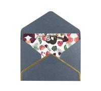 Biglietti vuoti con buste, motivo: bradipo nella giungla tropicale rosa, con buste, da inviare ad un caro amico