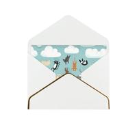 Biglietti vuoti con buste, motivo: cani e gatti che piovono, con buste, da inviare ad un amico intimo