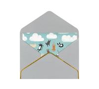 Biglietti vuoti con buste, motivo: cani e gatti che piovono, con buste, da inviare ad un amico intimo