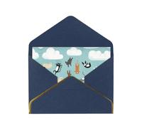 Biglietti vuoti con buste, motivo: cani e gatti che piovono, con buste, da inviare ad un amico intimo