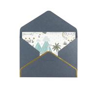 Biglietti vuoti con buste, motivo: dinosauro che cammina, biglietti singoli con buste, inviare ad un caro amico