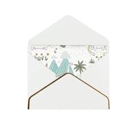 Biglietti vuoti con buste, motivo: dinosauro che cammina, biglietti singoli con buste, inviare ad un caro amico