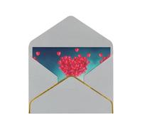 Biglietti vuoti con buste, motivo: elefante, cuore rosso, con buste, da inviare ad un caro amico