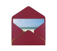 Biglietti vuoti con buste, motivo: Sedie accanto al cielo del mare blu, con buste, da inviare ad un caro amico