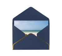 Biglietti vuoti con buste, motivo: Sedie accanto al cielo del mare blu, con buste, da inviare ad un caro amico