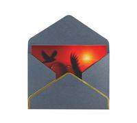 Biglietti vuoti con buste, motivo: uccellino, amore, cuore, con buste, da inviare ad un caro amico