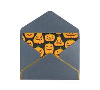 Biglietti vuoti con buste, motivo: zucca di Halloween, biglietti singoli con buste, inviare ad un amico intimo