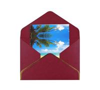 Biglietti vuoti con nuvole e palme spiagge per tutte le occasioni per ringraziamento, compleanno, congratulazioni, buste