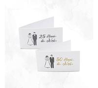 Bigliettini Anniversario di Matrimonio personalizzati mod. 25/50 Anni Insieme con Nome e Data - in set da 20, 50, 100, pezzi - Kamiustore (50 bigliettini)