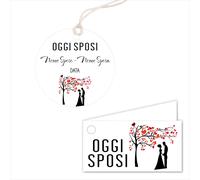 Bigliettini Bomboniera Personalizzato - OGGI SPOSI MOD 2 - con piega o tondo
