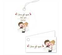 Bigliettini Bomboniera Personalizzato - VIVA GLI SPOSI - con piega o tondo