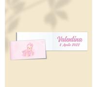 Bigliettini per Battesimo Bimba HAPPY GIRL Set da 20,50,100 pz personalizzati