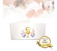Bigliettini Prima Comunione con Calice Set da 20,50,100 pz - CARTA BRILLANTE