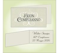 Bigliettino bomboniera bigliettini confetti per Compleanno, 9 x 2,5 cm, 40 pezzi o più, personalizzabile con vostro testo,