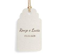 Bigliettino Bomboniera Tag 24 pezzi generici per tutte le occasioni Personalizzato (Cartoncino Flora)