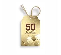 Bigliettino Bomboniera Tag 50 Pezzi 18 Anni Compleanno Ragazzi Compleanno Adulti Personalizzato (50 Anni Oro)