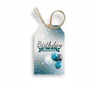 Bigliettino Bomboniera Tag 50 Pezzi 18 Anni Compleanno Ragazzi Compleanno Adulti Personalizzato (Uomo Blu)