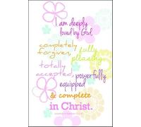 Biglietto A6 con scritta "I am Deeply Loved" (fiori)