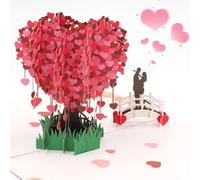Biglietto Anniversario, Pop Up biglietto Albero di cuore, Biglietto auguri romantico per anniversario fidanzamento per lui (uomo, marito), Biglietto regalo san valentino per lei 3D per dire ti amo