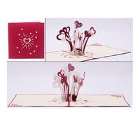 Biglietto augurale ORIGAMO HEARTS EXPLOSION matrimonio amore - realizzato a mano