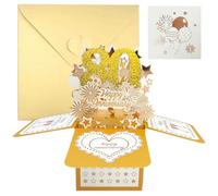 Biglietto Auguri di Compleanno 80 Anni 3D Pop Up Oro Carta Happy Birthday Card in Set di Compleanno DIY con Busta per Donna Festa Regali Sorpresa Creativi per Mamma Ragazzi Famiglia Amico