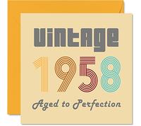 Stuff4 Biglietto Auguri il 65° Compleanno Uomo Donna - Vintage 1958 Invecchiato allafezione - 65 Biglietti di Compleanno Divertenti Nonno Nonna Papà Mamma Zia Zio 145 mm Biglietto d'Auguri