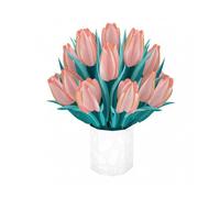 Biglietto auguri Large Flora Origamo tulipani rosa FL001