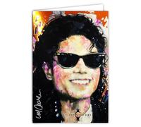 Biglietto Celebrity Icons Licenza Ufficiale Sidney Maurer Michael Cantante Americano - Biglietto aperto bianco 23 x 17 cm - Con Busta Bianca 12 x 17,5 cm - Per Compleanno Partenza Ritirata