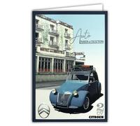 Biglietto Citroen 2 CV Auto Passion Collections Licenza Ufficiale Auto Blu e Argento Lucido - Biglietto aperto bianco 23 x 17 cm - Con Busta Bianca 12 x 17,5 cm - Compleanno Partenza Ritirata Festa