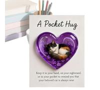 Biglietto commemorativo per gatti, a forma di cuore, con gatto addormentato, biglietto di condoglianze premuroso per la perdita di animali domestici, regalo confortevole per uomini, donne, bambini