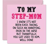 Biglietto compleanno matrigna con scritta in lingua inglese "Well Done" divertente biglietto auguri buon compleanno da figliastro figlio 145mm bellissimo biglietto auguri