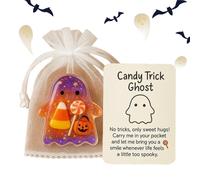Biglietto con abbraccio fantasma, a forma di fuoco, comodo biglietto per laurea, per Halloween, commemorazione per lauree, bambini, adulti, dipendenti, colleghi, studenti, laureati, viaggi a casa