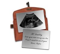 Biglietto da visita personalizzato per la prima festa del papà, Portafoglio Personalizzato Carte in Metallo Incise con Testo e Immagine Inserto per Portafoglio Regalo per Papà Marito Fidanzato