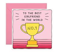 Biglietto d'amore con scritta "Girlfriend in the World", romantico messaggio carino per il suo fidanzato, ragazza, donna, anniversario, compleanno, San Valentino, solo perché, grazie, viene fornito