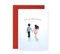 Biglietto d'amore romantico - Let's Do This Forever - Regali per fidanzato, fidanzata, marito, moglie, donne, uomini, per San Valentino, anniversario, illustrazione coppia dolce - fornito con adesivi