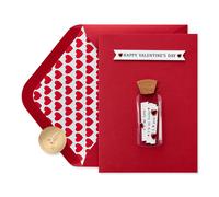 Biglietto d'amore romantico per San Valentino con papiro e note d'amore