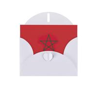 Biglietto d'auguri con bandiera del Marocco in carta perlata, con buste, matrimoni, feste, compleanni, inviti e auguri