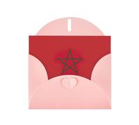 Biglietto d'auguri con bandiera del Marocco in carta perlata, con buste, matrimoni, feste, compleanni, inviti e auguri