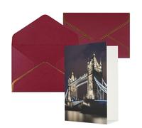 Biglietto d'auguri con stampa Tower Bridge in Londra, mezza piega per compleanno, matrimonio, festa.