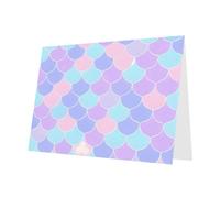 Biglietto d'auguri con tatuaggio sirena, biglietto bianco con busta, 10 x 15 cm, per eventi, matrimoni, compleanni