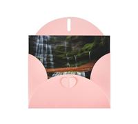 Biglietto d'auguri con vista a cascata, biglietto bianco con busta, 10 x 15 cm, per eventi, matrimoni, compleanni