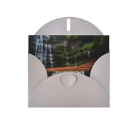 Biglietto d'auguri con vista a cascata, biglietto bianco con busta, 10 x 15 cm, per eventi, matrimoni e compleanni.